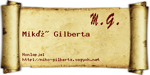 Mikó Gilberta névjegykártya